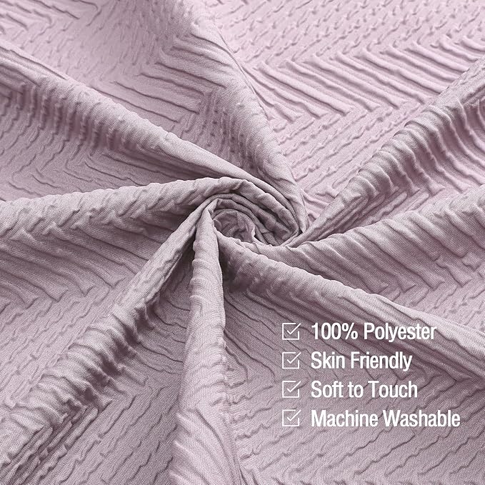 Gibelle Lavender Purple Shower Curtain for Bathroom, 3D Embossed Textured Fabric Shower Curtain, Modern Farmhouse Chic Soft Cloth Shower Curtain Set with Hooks, 72x72