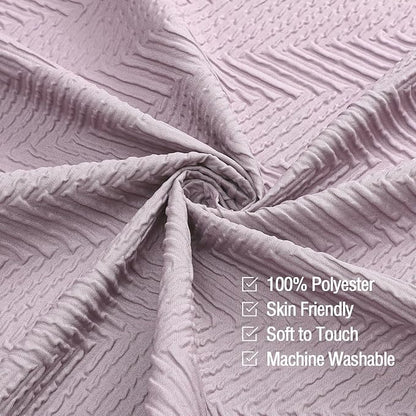 Gibelle Lavender Purple Shower Curtain for Bathroom, 3D Embossed Textured Fabric Shower Curtain, Modern Farmhouse Chic Soft Cloth Shower Curtain Set with Hooks, 72x72
