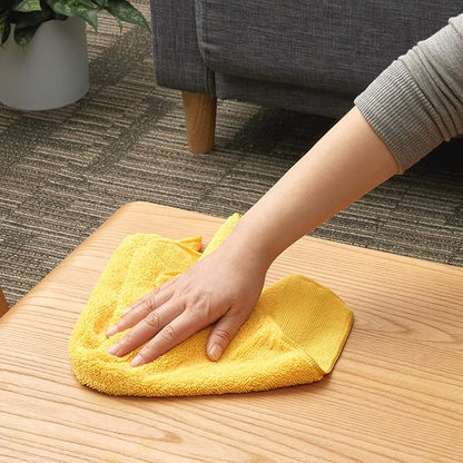 Amazon Basics Microfiber Car Drying Towels (12-Pack), Lint Free, Scratch Free, Highly Absorbent Drying Towel for Cars, 16" x 16", Yellow