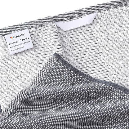 Homaxy Premium Kitchen Towels(18”x 28”, 6 Pack), Large Cotton Kitchen Hand Towels, Flat and Terry Dish Towels, 380 GSM Highly Absorbent Tea Towel Set with Hanging Loop, Red/Grey/Khaki