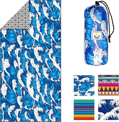 4Monster Microfiber Beach Towel Quick Dry,Super Absorbent Lightweight Travel Towel for Swimmers, Sand Free Camping Towel, Beach Towels for Pool,Swim,Water Sports,Yoga