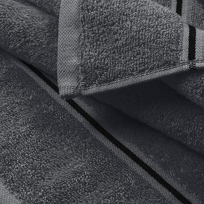 MyOwn Ultra Soft 6 Pack Cotton Towel Set, Contains 2 Bath Towels 28x55 inch, 2 Hand Towels 16x24 inch & 2 Wash Coths 12x12 inch, Ideal Everyday use, Compact & Lightweight - Charcoal Grey