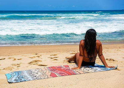 Quick Dry Towel Extra Large 78x35 Inch - Microfiber Beach Towel - Perfect for Beach, Travel, Swimming, Pool, Yoga, Hiking, Camping - Lightweight, Fast Drying, Compact for Adults (The Wild)
