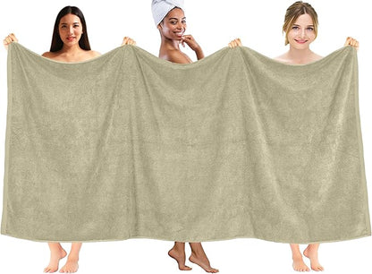 DAN RIVER Pack of 1 Bath Sheet 40x80 Inches, Extra Large Bath Towels, Luxury Quick Dry Cotton Towels - Beige