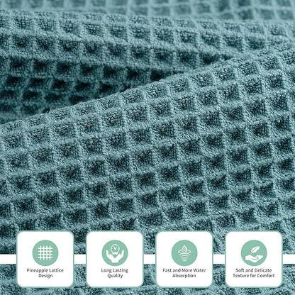 New Microfiber Waffle Bath Towels, 3 Pieces, Oversized, Soft, Absorbent, Fast Drying, Lint Free, Includes Bath, Face and Hand Towels