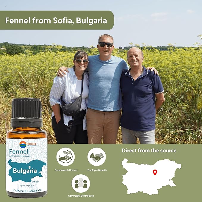 Fennel Essential Oil (Sweet Fennel) - Direct from Balkan Essential Oils - Pure Aromatherapy Diffuser Oils | 100% Pure Therapeutic Grade Natural Aceite de Hinojo - 8oz