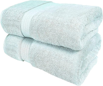 GLAMBURG 700 GSM Premium Oversized Extra Large Cotton Bath Sheet 35x70-100% Combed Cotton - Luxury Hotel & Spa Quality - Durable Ultra Soft Highly Absorbent - Sea Green