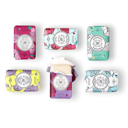 La Chatelaine Luxury Soap Collection | Oprahs Favorite Things | Shea Butter Bar Soaps, Made in France | Natural | Set of 6, 7 oz (Gardenia, Coconut Milk, Lemon Verbena, Cherry Almond, Shea, Wild Fig)