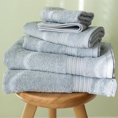 100% Turkish Cotton Towel Set of 6 - Soft, Plush & Super Absorbent - Premium Set with 2 Bath Towels, 2 Hand Towels, and 2 Washcloths - Made in Turkey (Baby Blue, 6-Piece Towel Set)