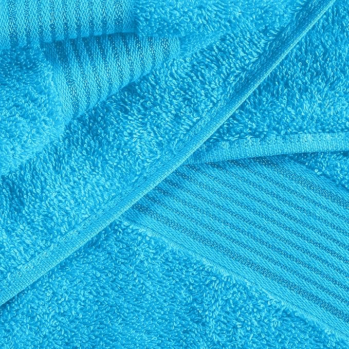 Belizzi Home Cotton 2 Pack Oversized Bath Sheet 35x70, Large Bath Sheet, Ultra Soft, Absorbent, Compact, Eco-Friendly, Recyclable, Quick Drying and Lightweight Towel - Turquoise Blue