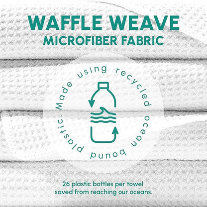 SUN'Y Waffle Microfiber Beach Towel – Sand Free, Quick Dry, Ultra Absorbent, Lightweight & Compact Travel Towel with Carry Bag - Large (63” x 31.5”), Nautical Navy