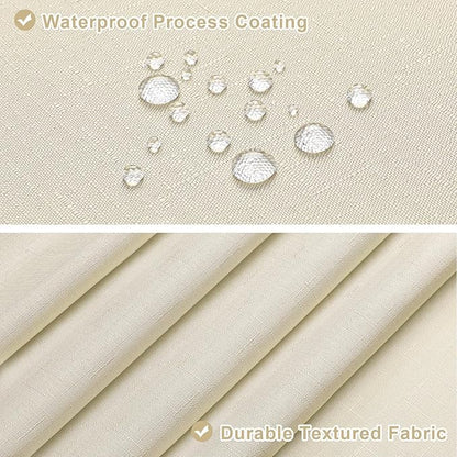 MitoVilla 3 in 1 Shower Curtain Set, Neutral Boho Farmhouse Linen Textured Bath Curtain and Clear PEVA Liner Set with 12 Double Sided Steel Hooks, Waterproof Fabric Hotel Bathroom Curtain - 72x72