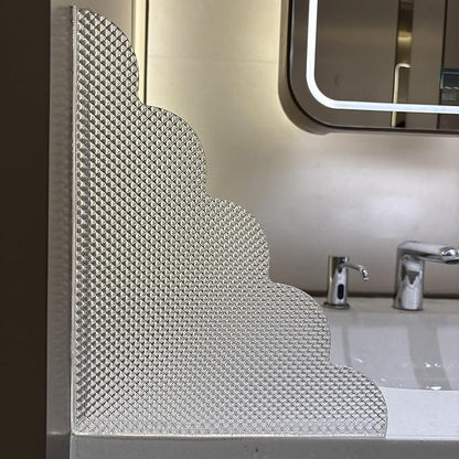 2PCS Shower Splash Guard for Bathtub Corner, 9.1 x 11.5 inches, Adhesive Water Guard for Bathroom Tubs and Sinks/Bathroom Gift/Accessories