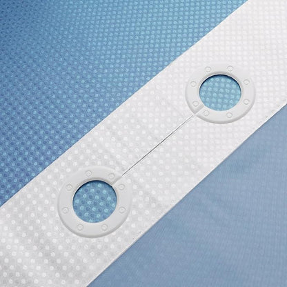 Gibelle No Hook Waffle Weave Shower Curtain with Snap-in Fabric Liner Set for Bathroom, Hotel Style with Mesh Top Window, Waterproof & Washable, Ombre Blue, 72x74