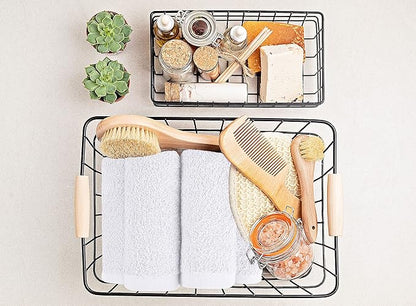 Utopia Towels 24 Pack Cotton Washcloths Set, 100% Ring Spun Cotton, Premium Quality Flannel Face Cloths, Highly Absorbent and Soft Feel Fingertip Towels, Grey, White