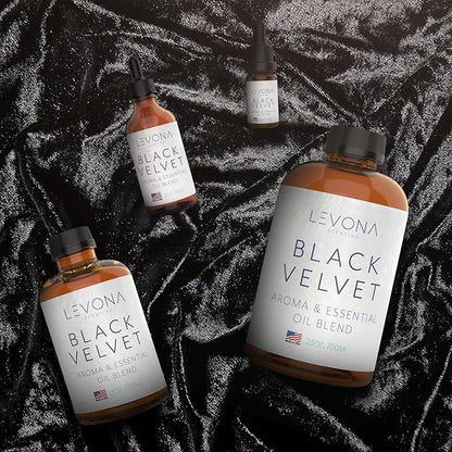 Levona Scents Oil Diffuser Essential Oils: Fragrance Oil for Diffuser - Black Velvette Diffuser Oils Scents - Woody Citrus with Herbal Floral Essential Oil Blends, Oakmoss, White Musk & Sandalwood