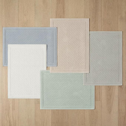 Arkwright 100% Cotton Bathroom Rug - High Absorbent Stylish Textured Woven Design Bath Mat, Slip Resistant Backing for Shower and Bathtub Floor, 24x36 in - Grey