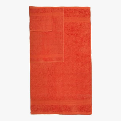 Ample Decor 100% Cotton Luxury 6 Piece Towels Set, 2 Bath Towels, 2 Hand Towels, 2 Wash Cloths for Bathroom - Orange Towel Sets