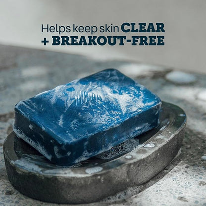 Oars + Alps Blue Charcoal Exfoliating Men's Bar Soap, Charcoal Bar Soap for Men Made with Clean Ingredients, No Harsh Chemicals, Travel Size, 6pk