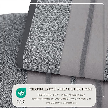 Decorative Hand Towel Set - Luxury Cotton 4 Pack 26x16 Hand Towel Set - Luxurious, Ultra-Soft, Durable Towels for Bathroom Decor (Grey)