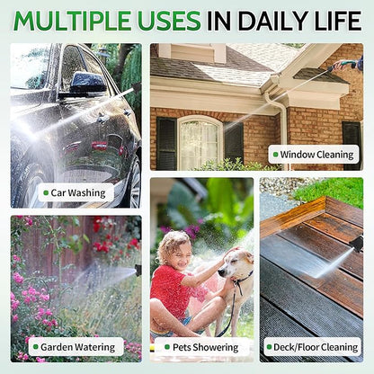 AUTOMAN Garden Hose Nozzle Heavy Duty, 2 Pack Fireman Hose Nozzle, High Pressure Water Hose Sprayer Nozzle, Adjustable Spray Nozzles for Washing Car, Cleaning Ground, Watering Plants, Showing Pets
