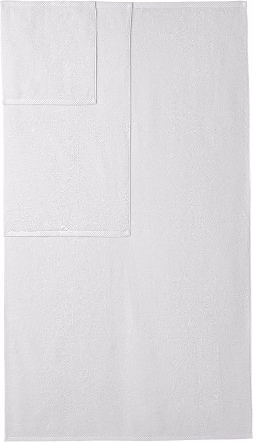 Amazon Basics 100% Cotton Soft Quick-Dry Bath Towel Set, 8-Piece, White, 10" x 7"