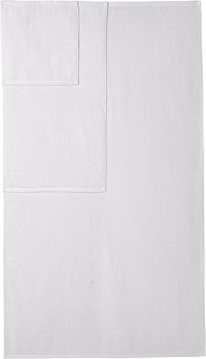 Amazon Basics 100% Cotton Soft Quick-Dry Bath Towel Set, 8-Piece, White, 10" x 7"