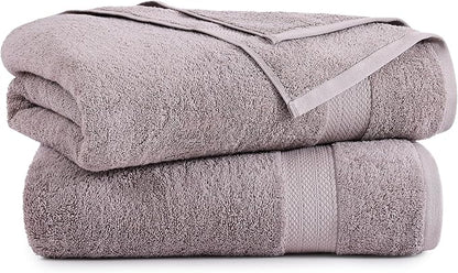 LANE LINEN Oversized Bath Towels Set of 2 (35"x66") - 100% Cotton Ring Spun Extra Large Bath Sheets - Quick Dry, Ultra Soft & Highly Absorbent - Daily Use Hotel & Spa Quality Bathroom Towel - Platinum