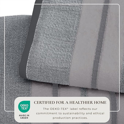 Great Bay Home Decorative Bath Towel Set - Luxury Cotton 4 Pack 54x27 Bath Towel Set - Luxurious, Ultra-Soft, Durable Towels for Bathroom Decor (Grey)