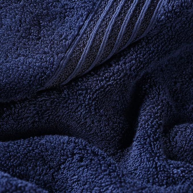 Superior Egyptian Cotton Face Towel/Washcloth Set, Small Towels for Home Bathroom, Master, Guest Bath, Decor Essentials, Quick Dry, Absorbent, Spa, Hotel, Resort, Adult, Kids, Set of 10, Navy Blue