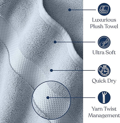 Delara Organic Cotton Luxuriously Plush Bath Towel Pack of 4 | GOTS & OEKO-TEX Certified | Premium Hotel Quality Towels | Feather Touch Technology|650 GSM Long Staple|Soft, Quick Dry & Ultra-Absorbent