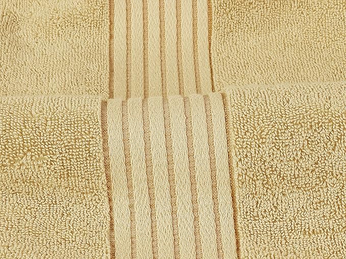 Utopia Towels 8 Piece Premium Towel Set, 2 Bath, 2 Hand, and 4 Washcloths, 100% Ring Spun Cotton, Highly Absorbent Towels for Bathroom, Sports, and Hotel, Beige