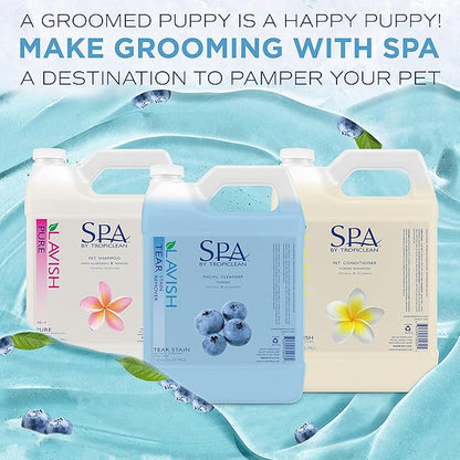 TropiClean SPA Tear Stain Remover for Dogs | Blueberry Facial Shampoo | Odor Eliminator | Tearless | Whitening and Brightening | Made in USA | 1 Gallon
