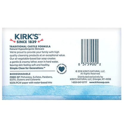 Kirk's Original Coco Castile Bar Soap Original Fresh Scent 4 Ounces (Pack of 10)