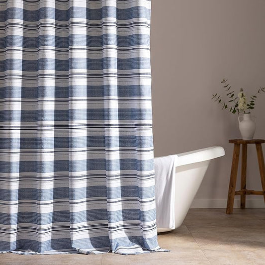 SLEEP ZONE Grey Striped Shower Curtain Waterproof Curtains for Bathroom Decor Bathtub Geometric Shower Curtain 72" × 72"