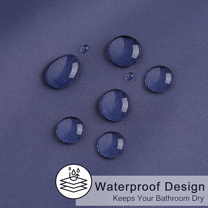 AooHome 48 Width x 72 Height inch Shower Liner, Stall Size Fabric Solid Color Bathroom Curtain with Hooks, Weighted Hem, Waterproof, Navy Blue