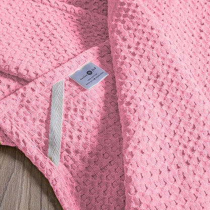 Native Fab 100% Cotton Premium Waffle Kitchen Towels, 4 Pack, 16" x 26", Super Absorbent Reusable Cleaning Cloths, Tea Towels, Machine Washable Hand Towels, Pink