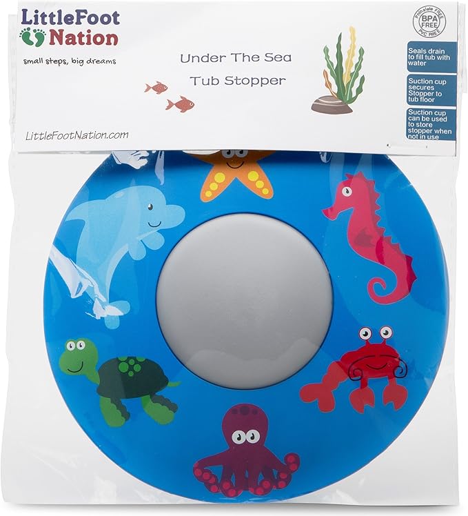 Fun Heavy Duty Bathtub Stopper for Kids, Secure Drain Cover for Bath Tubs, Sinks, and Laundries, 100% BPA Free Silicone
