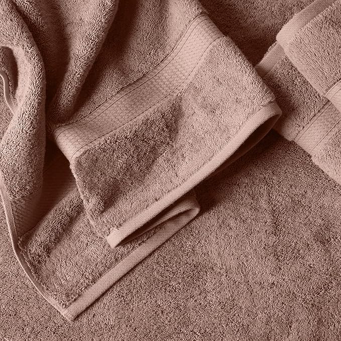 Superior Egyptian Cotton Pile 6-Piece Towel Set, 2 Bath, 2 Hand, 2 Face Towel/Washcloth, Heavyweight, Ultra Soft Luxury Towels, Thick Plush Essentials, Guest Bath, Spa, Hotel Bathroom, Muted Mauve