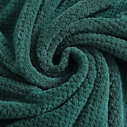 YTYC 29x59 Inch Bath Towels Set of 6 Large, Super Soft Absorbent Lint Free Microfiber Towels for Bathroom 80% Polyester (Dark Green, 6 Piece)