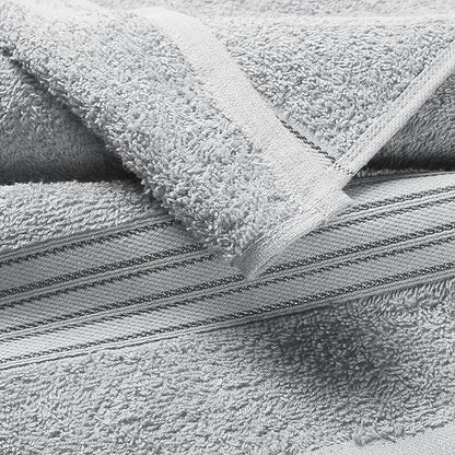 BOUTIQUO Ultra Soft Cotton 6 -Piece Hand Towel Set 16x24 Inch, Ideal for use in Bathroom, Kitchen, Gym, Spa & General Cleaning, Compact & Lightweight Multi Purpose Hand Towels - Light Grey
