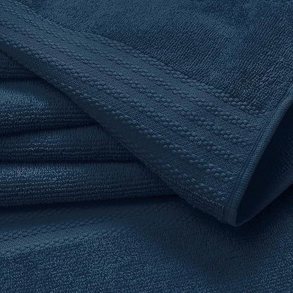 GLAMBURG Ultra Soft 24-Piece Towel Set - 100% Pure Ringspun Cotton, Contains 8 Oversized Bath Towels 27x54, 8 Hand Towels 16x28, 8 Wash Cloths 13x13- Ideal for Everyday use, Hotel & Spa- Mineral Blue