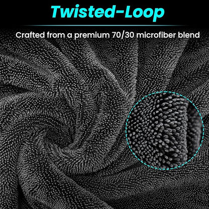 2 Pack 1300 GSM Car Drying Towel,Double-Sided Microfiber Towels for Cars(36" x 24"),Extra Large Ultra Absorbent,Without Residual Lint,Scratches or Water Spots