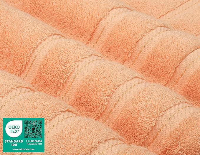 American Soft Linen Luxury Hand Towels for Bathroom, 600 GSM 100% Cotton Turkish 4 Piece Hand Towel Set, 600 GSM Hand Face Towels for Kitchen, Peach Hand Towels