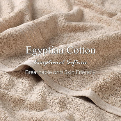 Superior Egyptian Cotton 8-Piece Hand Towel Set, Towel Basics For Quick Dry, Absorbent Small Towels, Facial, Spa, Kitchen, Bathroom Essentials, Apartment, Guest Bath, Soft, Washcloth, Taupe