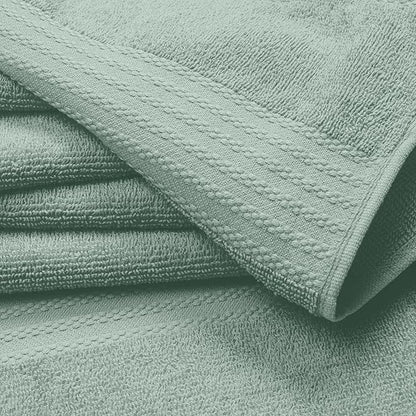 GLAMBURG Ultra Soft 8-Piece Towel Set - 100% Pure Ringspun Cotton, Contains 2 Oversized Bath Towels 27x54, 2 Hand Towels 16x28, 4 Wash Cloths 13x13 - Ideal for Everyday use, Hotel & Spa - Jade