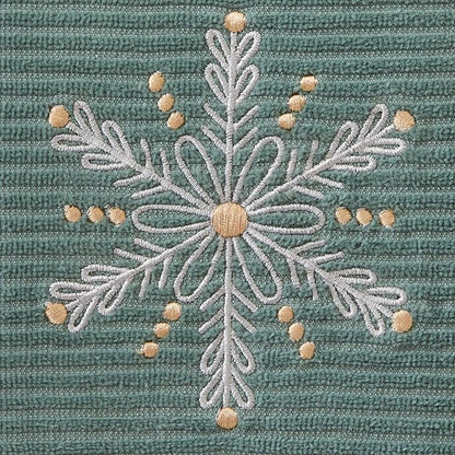 SKL Home Christmas Winter Snowflake Hand Towel Set, Green (2-Pack)