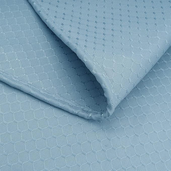AooHome Extra Long Waffle Weave Shower Curtain, Fabric Bath Curtain with Weighted Hem, Heavy Duty, Water Repellent, 72x78 Inch, Light Blue
