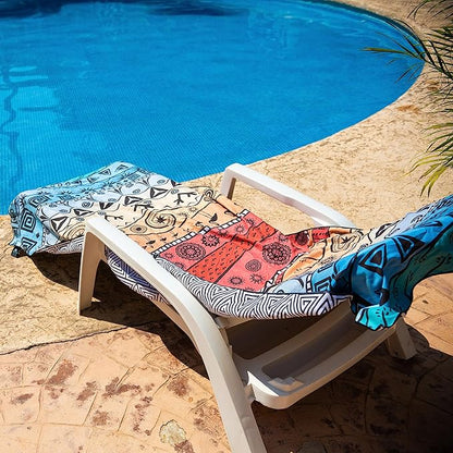 Quick Dry Towel Extra Large 78x35 Inch - Microfiber Beach Towel - Perfect for Beach, Travel, Swimming, Pool, Yoga, Hiking, Camping - Lightweight, Fast Drying, Compact for Adults (The Wild)