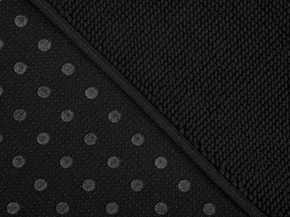 Cotton Paradise 100% Cotton Non Slip Bath Mats for Bathroom, 17x24 inch Soft Absorbent Quick Dry Machine Washable Floor Bath Mat, Black